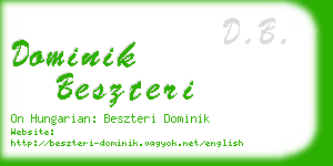 dominik beszteri business card